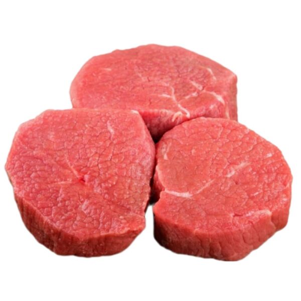 Premium beef undercut, tender and lean, perfect for steaks or roasts, displayed on a cutting board with fresh herbs