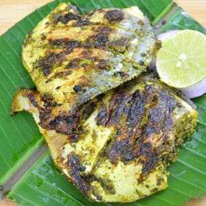 GREEN MASALA STUFFED SILVER POMFRETS