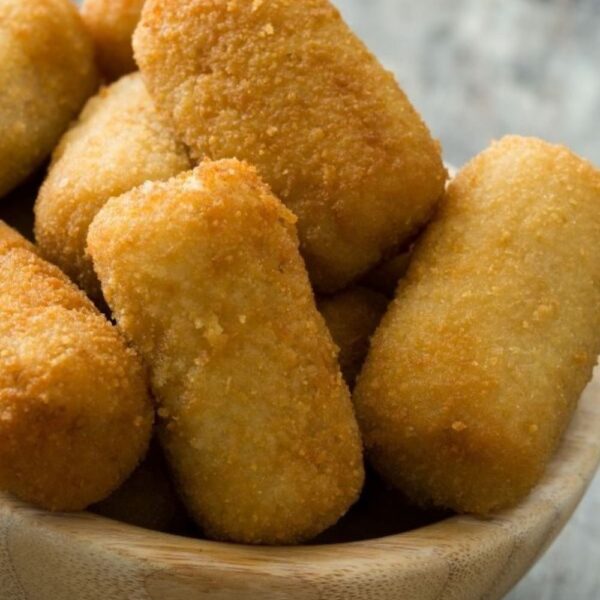 Crispy mackerel fish croquette, packed with flavorful spices, served hot with a side of tangy dipping sauce